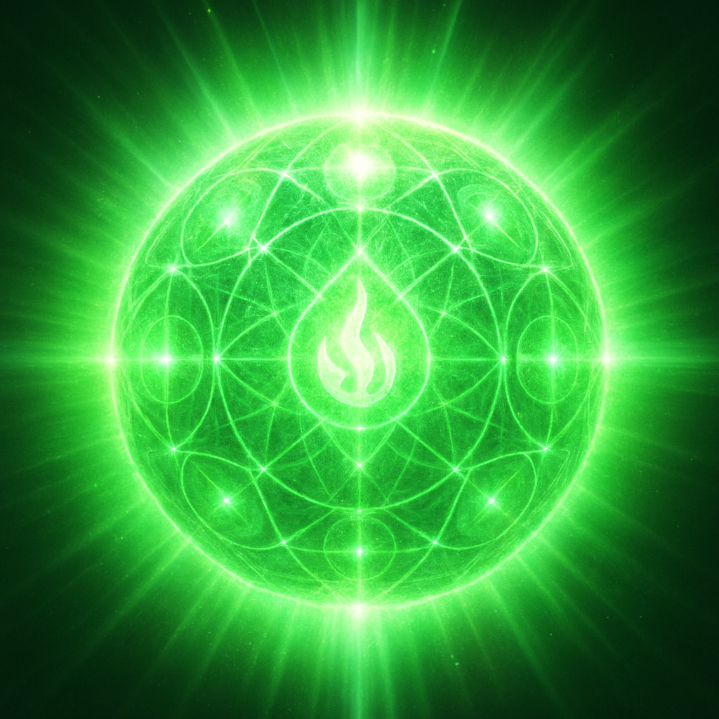 Green sphere emblem